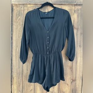 Black Satin Romper